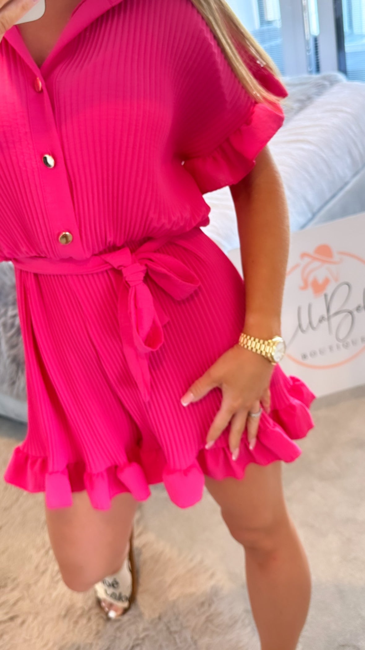 Pink frill playsuit 2025