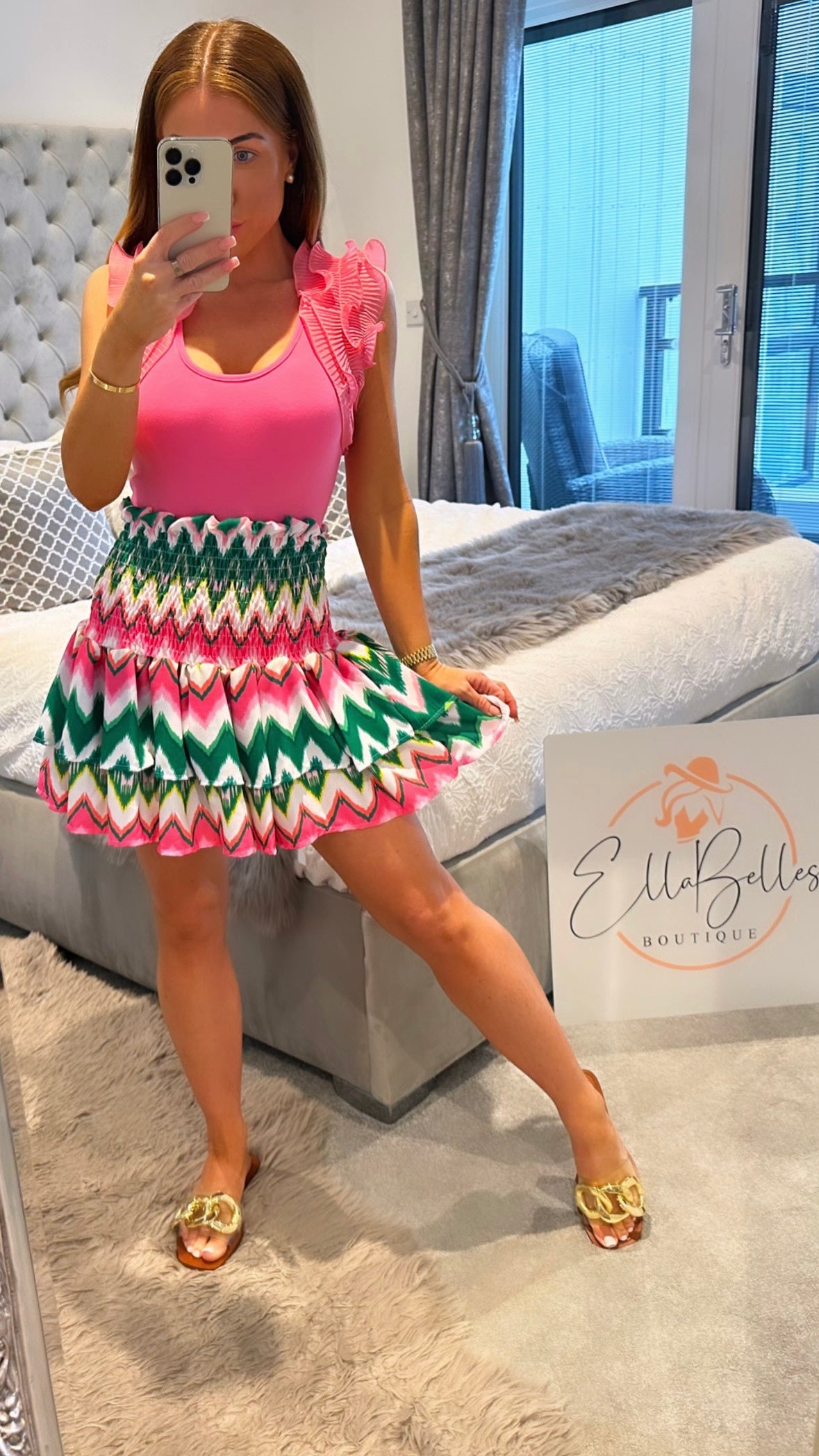 Green Zig Zag RaRa Skirt